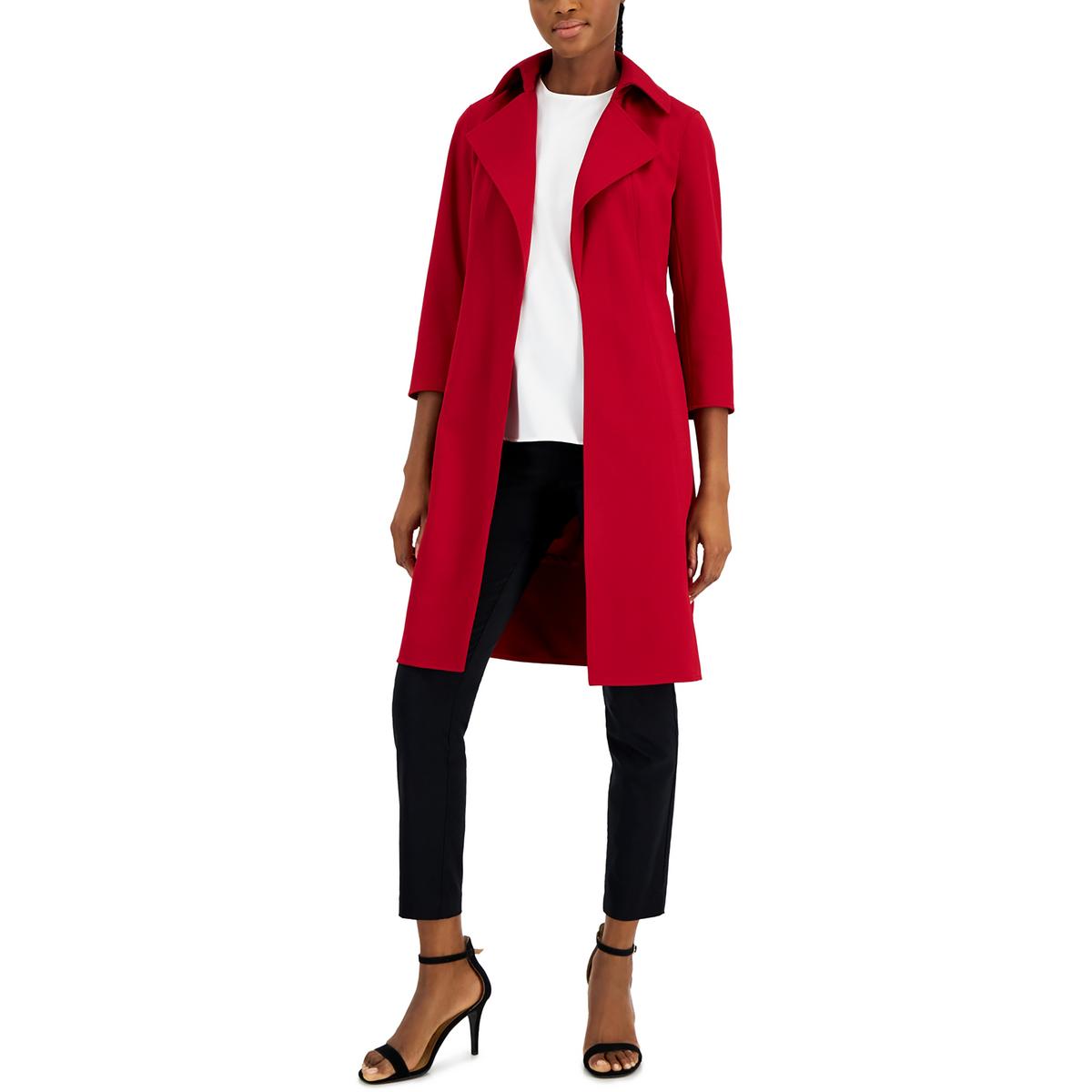 Anne klein red wool cheap coat