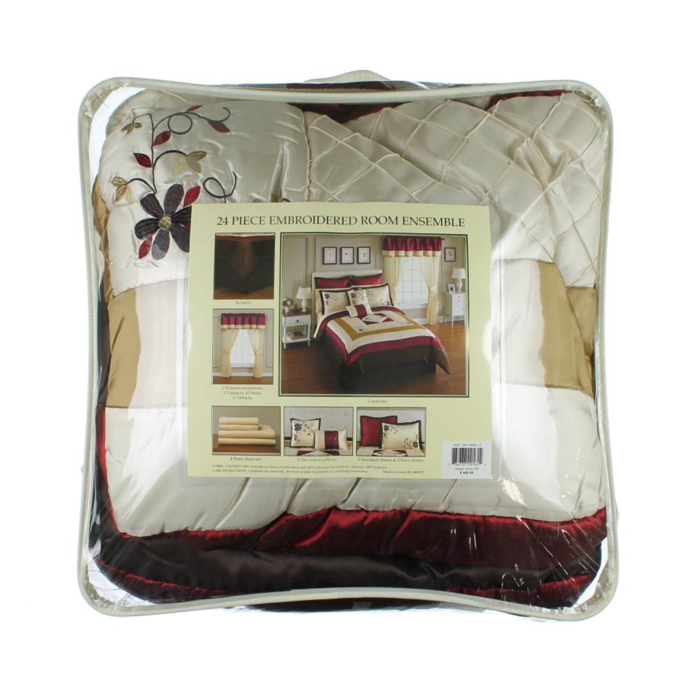 Sunham Home Fashions NEW Janelle Ivory 24PC Comforter Set Bedding Queen