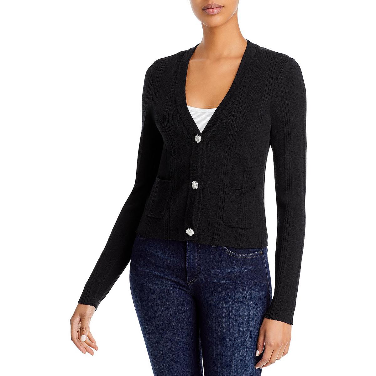 T Tahari Womens Ribbed Knit ButtonDown Shirt Cardigan Sweater Top BHFO