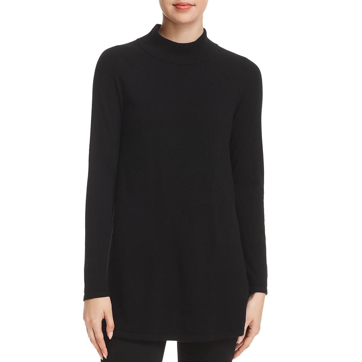 Eileen Fisher Womens Black Cashmere Mock Neck Tunic Sweater Top XS BHFO
