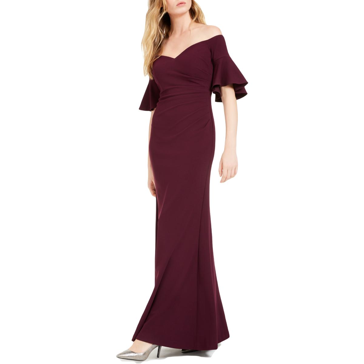 calvin klein off the shoulder flutter bell sleeve dress