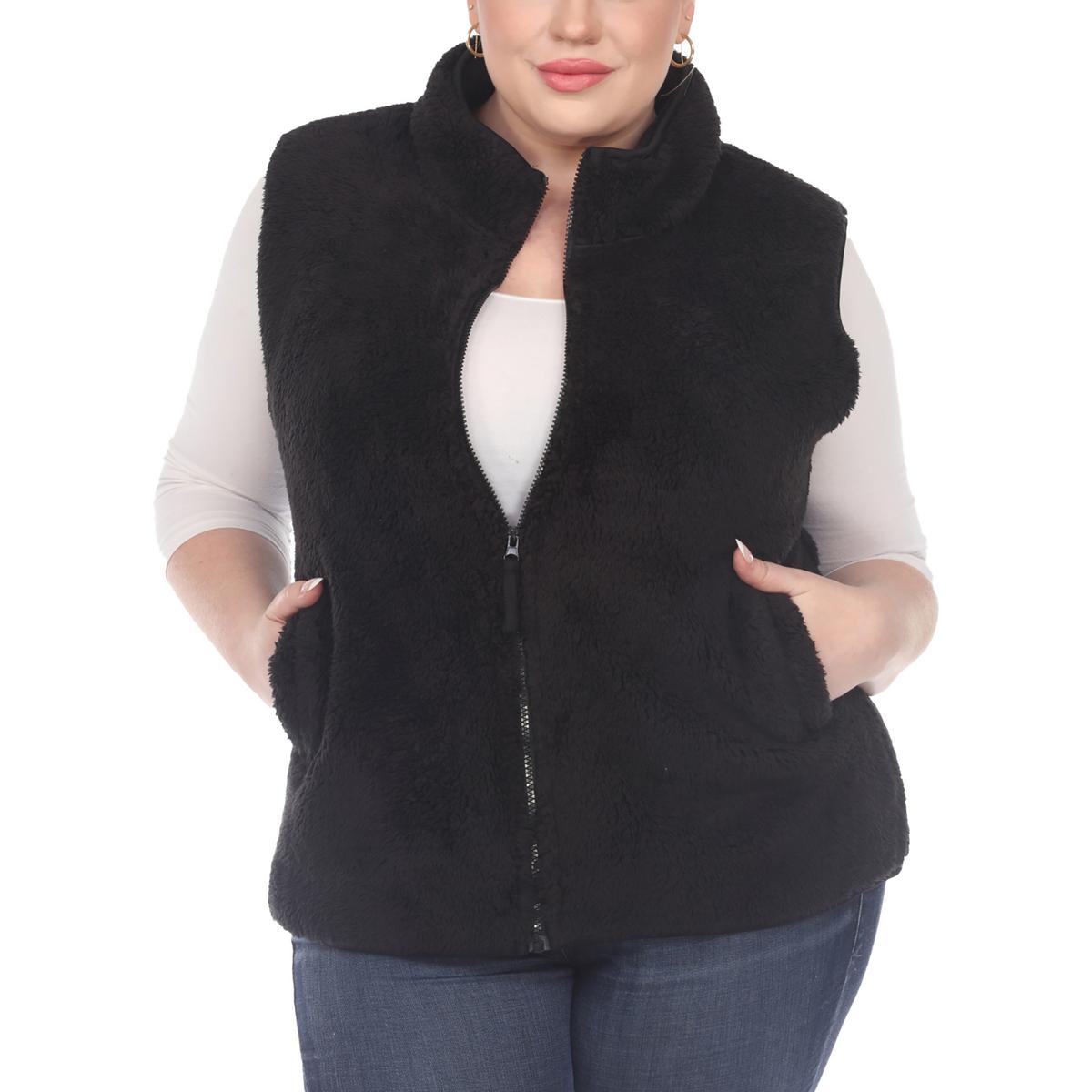 White Mark Womens Faux Fur Warm Cold Weather Outerwear Vest Plus BHFO 6459 - Picture 2 of 8