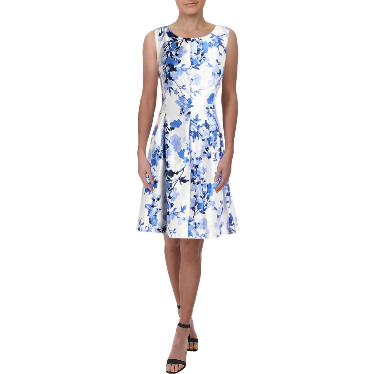 Jessica Howard Womens Blue Printed Sleeveless Party Cocktail Dress 12 ...