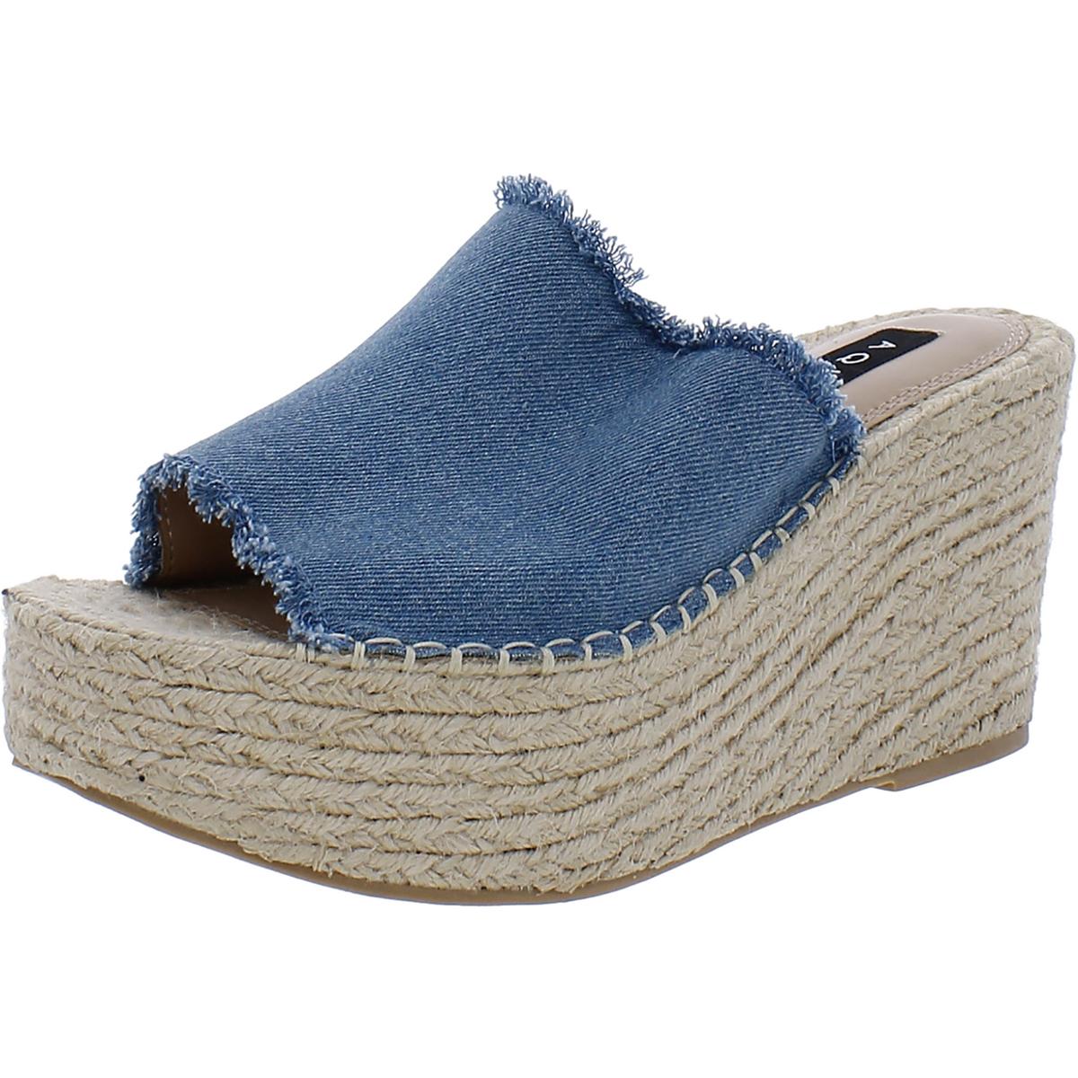 Женские босоножки-эспадрильи Aqua из джинсовой ткани Jacy Blue 9.5 Medium (B,M) BHFO 6430