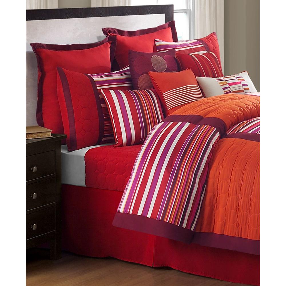 Sunham Home Fashions NEW Trilogy Red 12 Pieces Comforter Set Bedding
