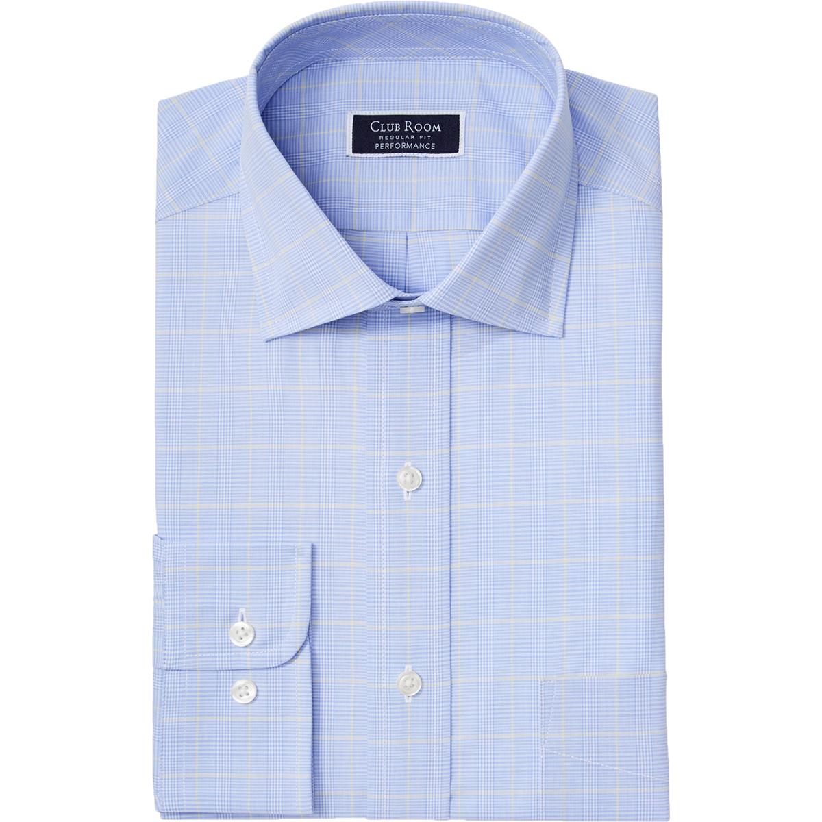 Club Room Mens Blue Regular Fit Professional Dress Shirt 17 32/33 BHFO