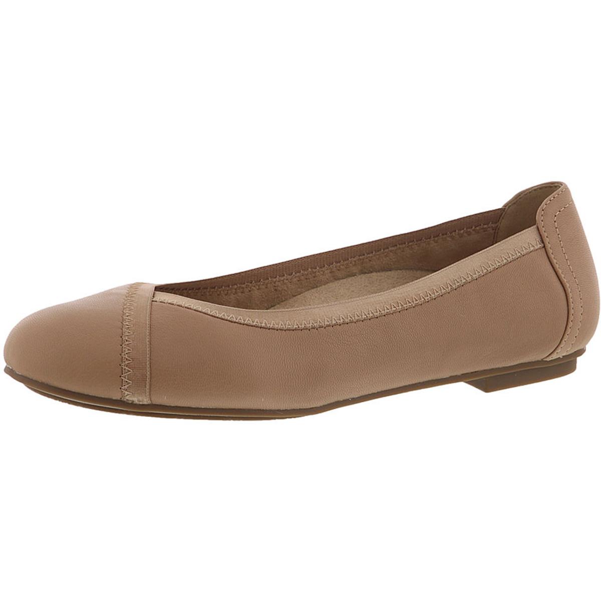 Vionic Womens Caroll Tan Leather Ballet Flats Shoes 8.5 Wide (C,D,W ...