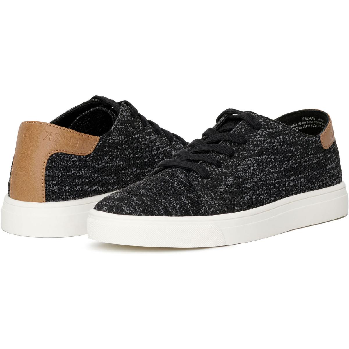 Lucky Brand Leigan Women's Knit Leather Trim Lace-Up Fashion Sneakers