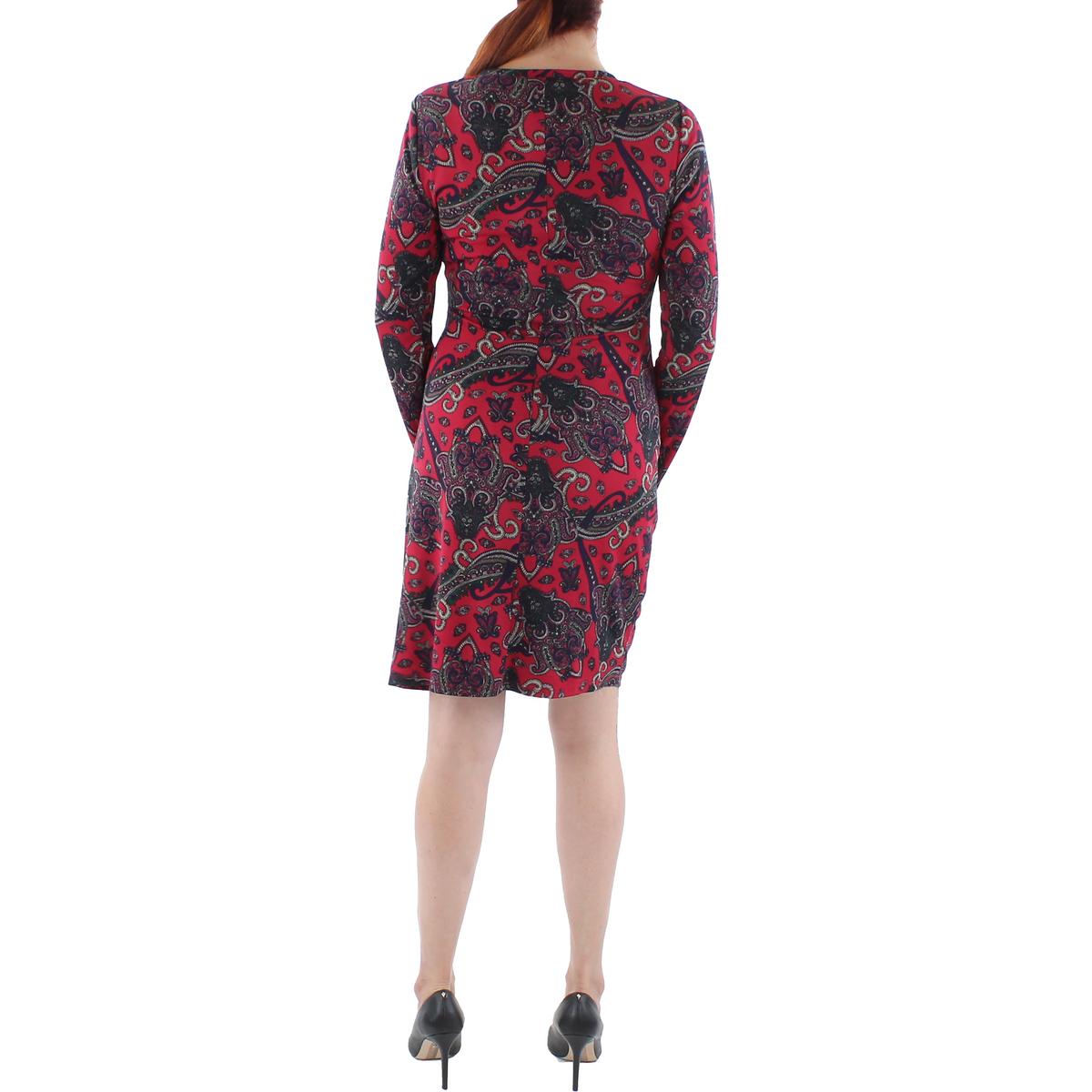 Lauren Ralph Lauren Womens Paisley Knee Long Sleeve Sheath Dress BHFO 2572