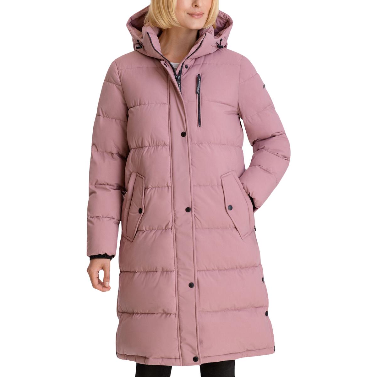 women's mid length down coat with hood