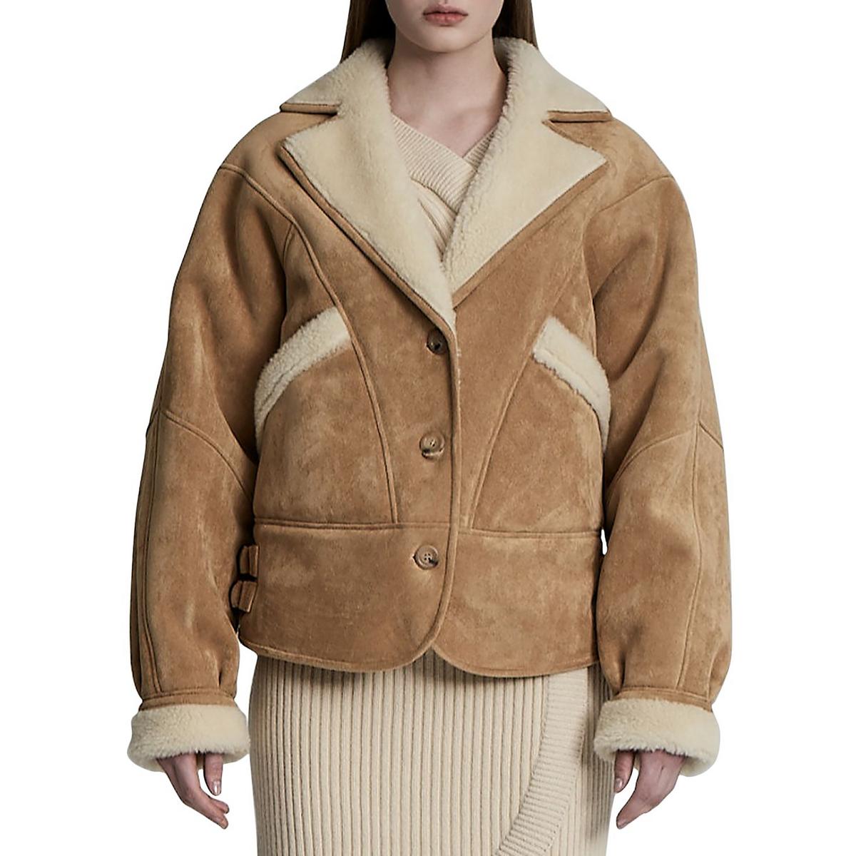 Pre-owned Lvir Womens Faux Suede Long Sleeves Warm Faux Fur Coat Outerwear Bhfo 9232 In Beige