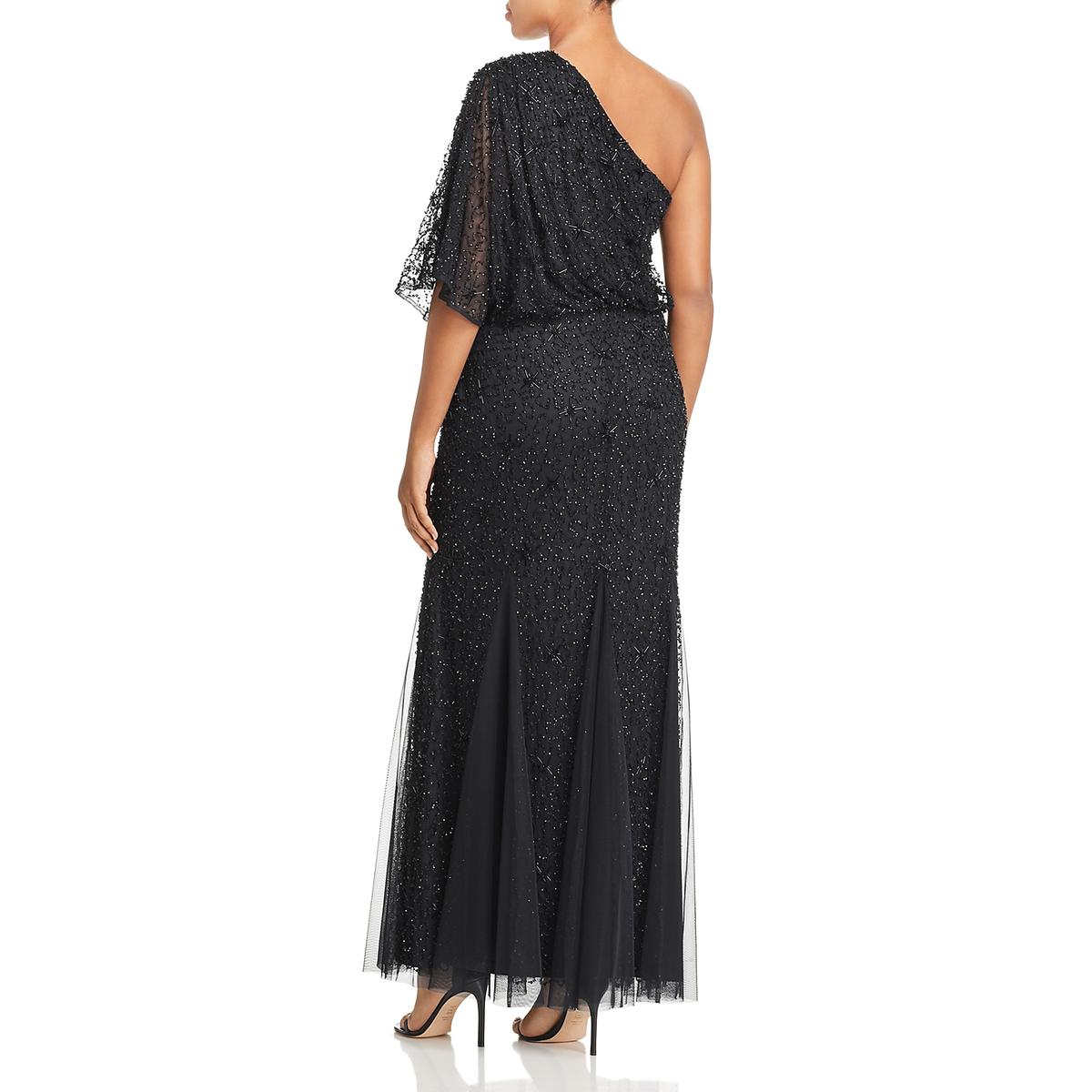 adrianna papell navy sequin gown