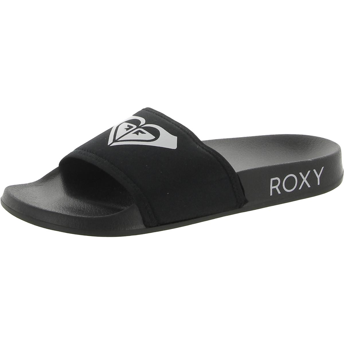 Женские слипоны Roxy из искусственной кожи Neo с логотипом Slip On Pool Slides Shoes BHFO 8050