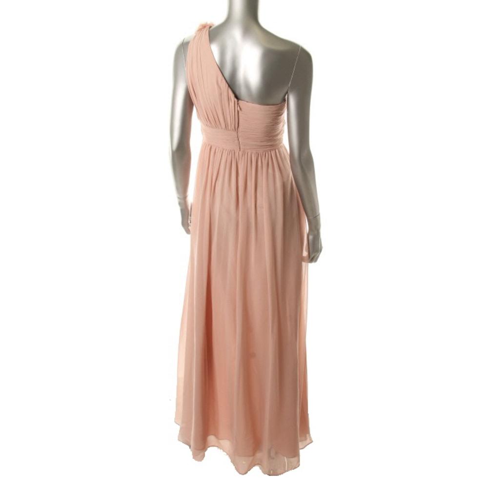 Calvin Klein Pink Chiffon Embellished Full-Length Evening Dress Gown 2 ...