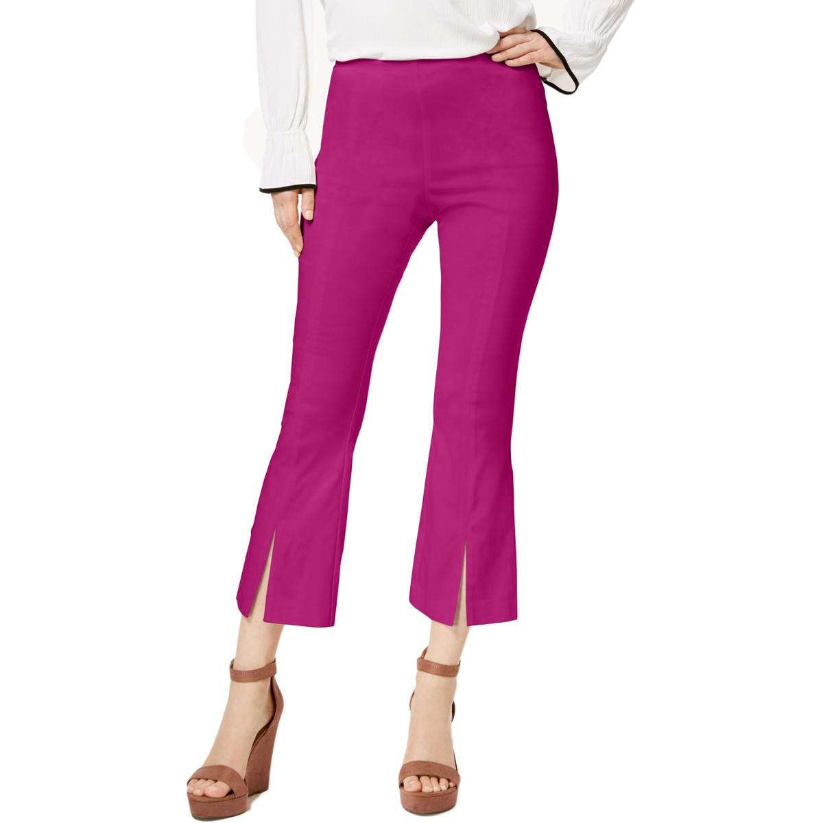 pink split hem pants