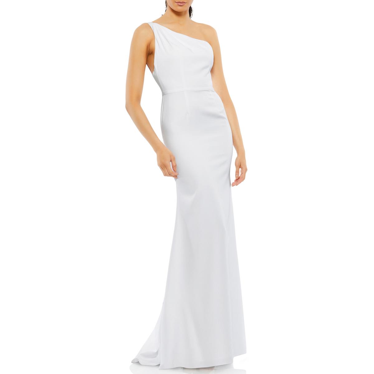 Pre-owned Mac Duggal Ieena For  Womens Mermaid Maxi Evening Dress Gown Bhfo 4704 In White