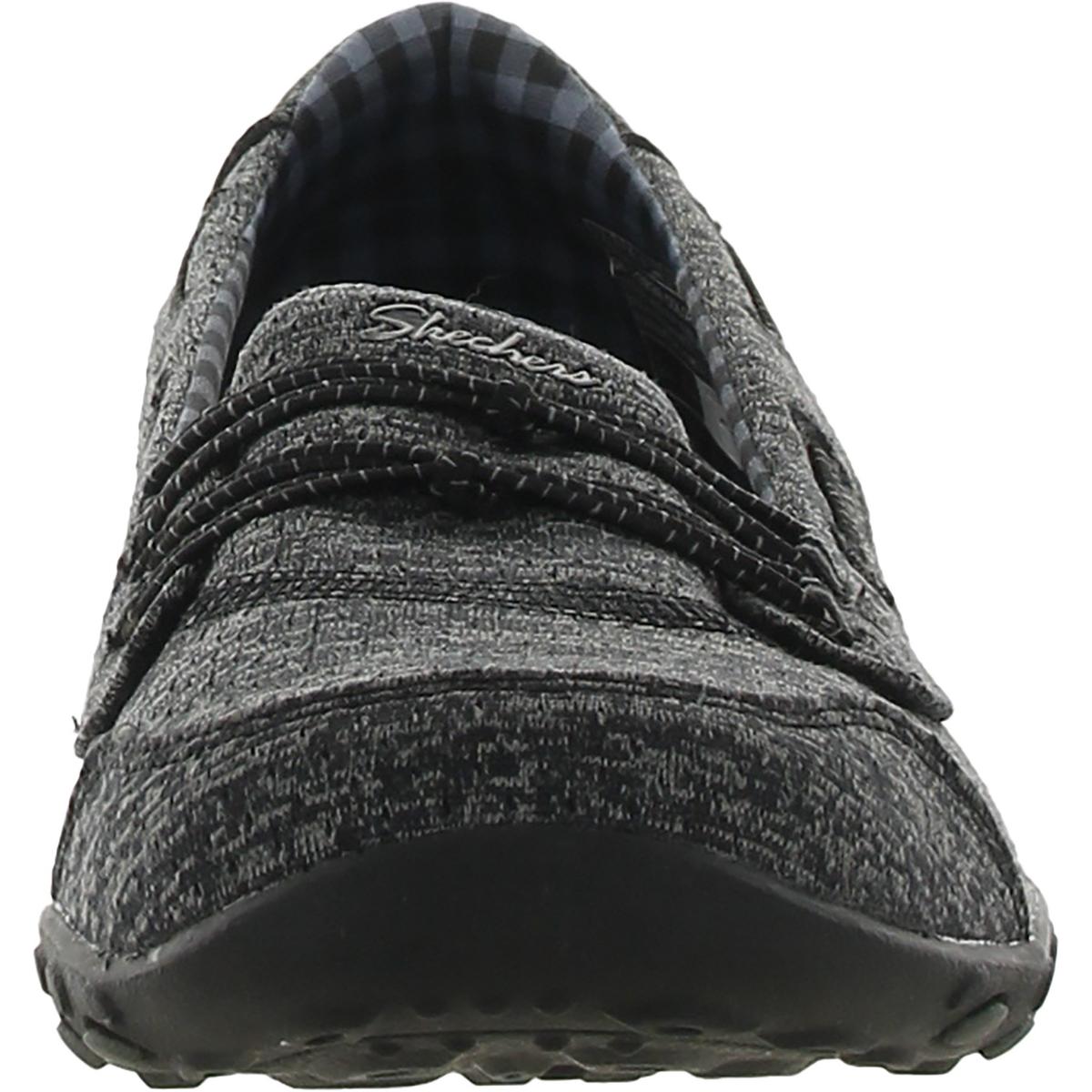 Skechers Womens Black Slip On Casual Shoes Sneakers 9.5 Medium (B,M) BHFO 4867