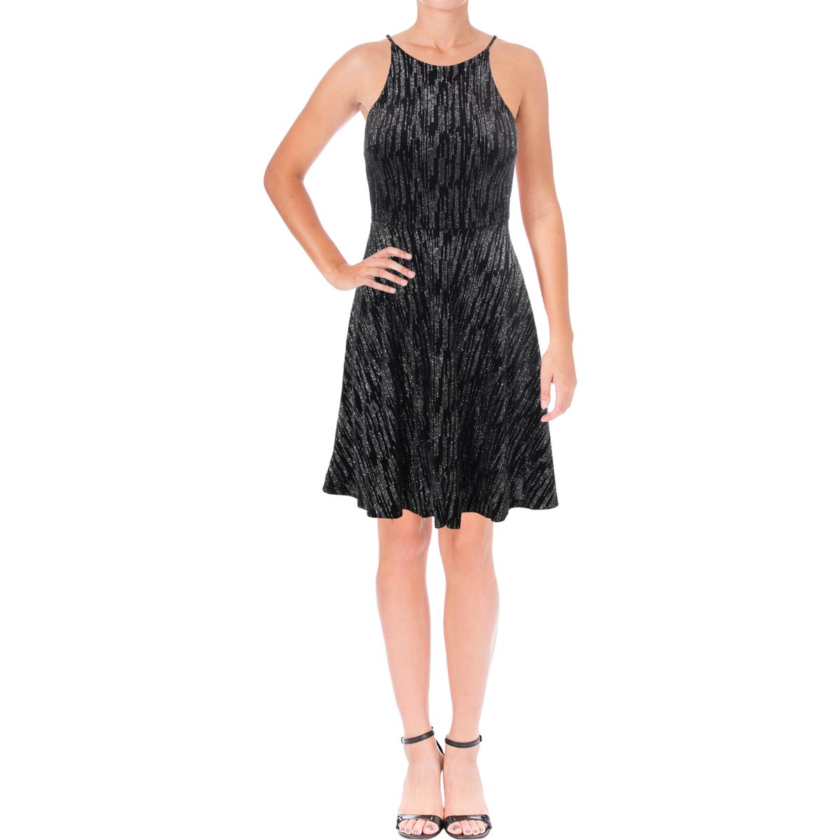 Aqua Womens Black Velvet Glitter Party Cocktail Dress M BHFO 9513 | eBay