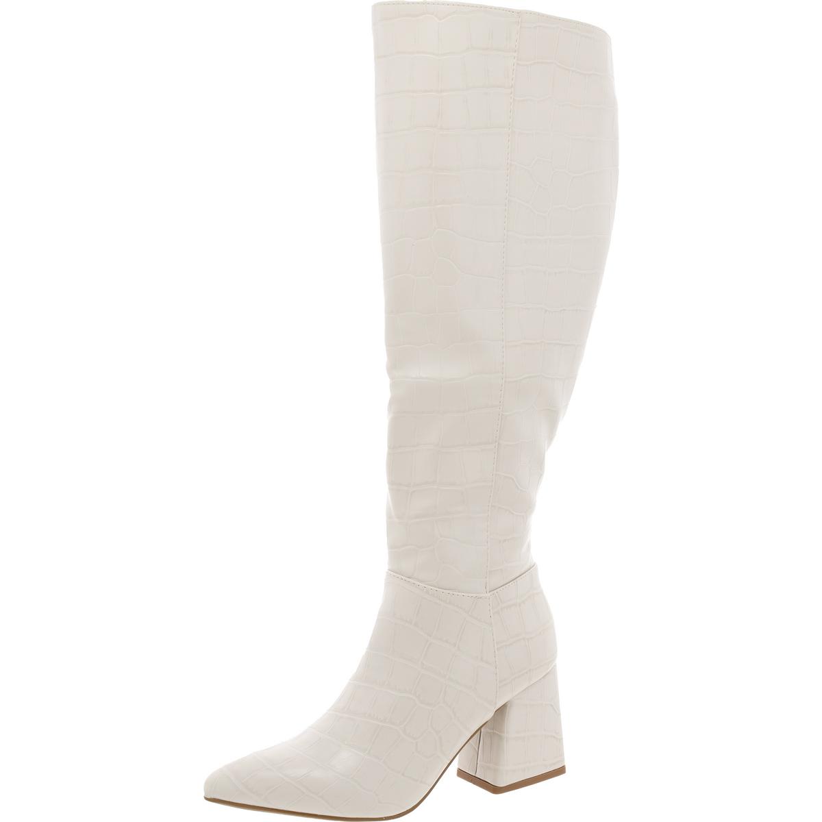Journee Collection Womens Faux Leather Wide Calf Knee-High Boots Shoes BHFO 6813 - Picture 4 of 6