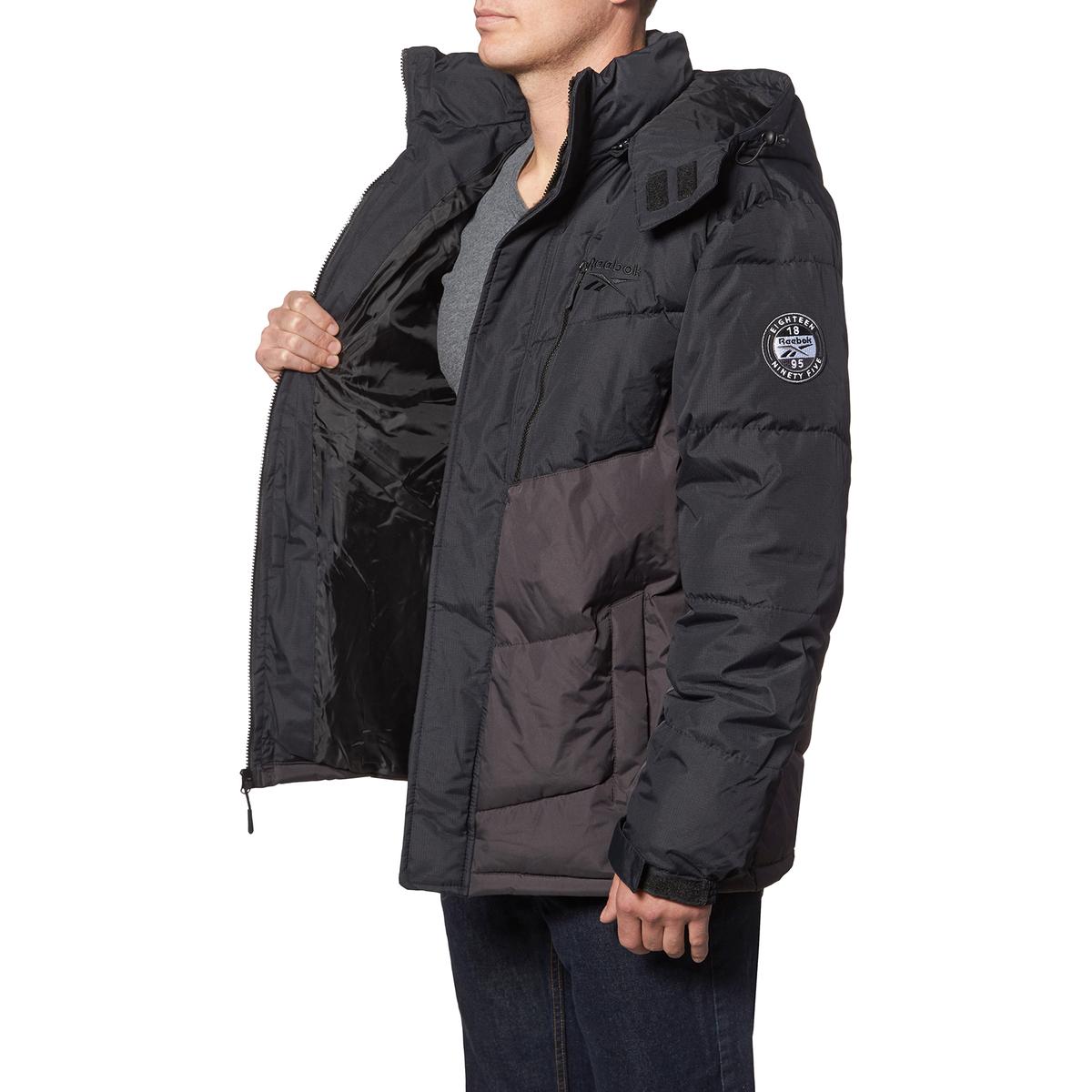 Reebok Heavyweight Puffer Coat for Men- Insulated Hooded Winter Bubble