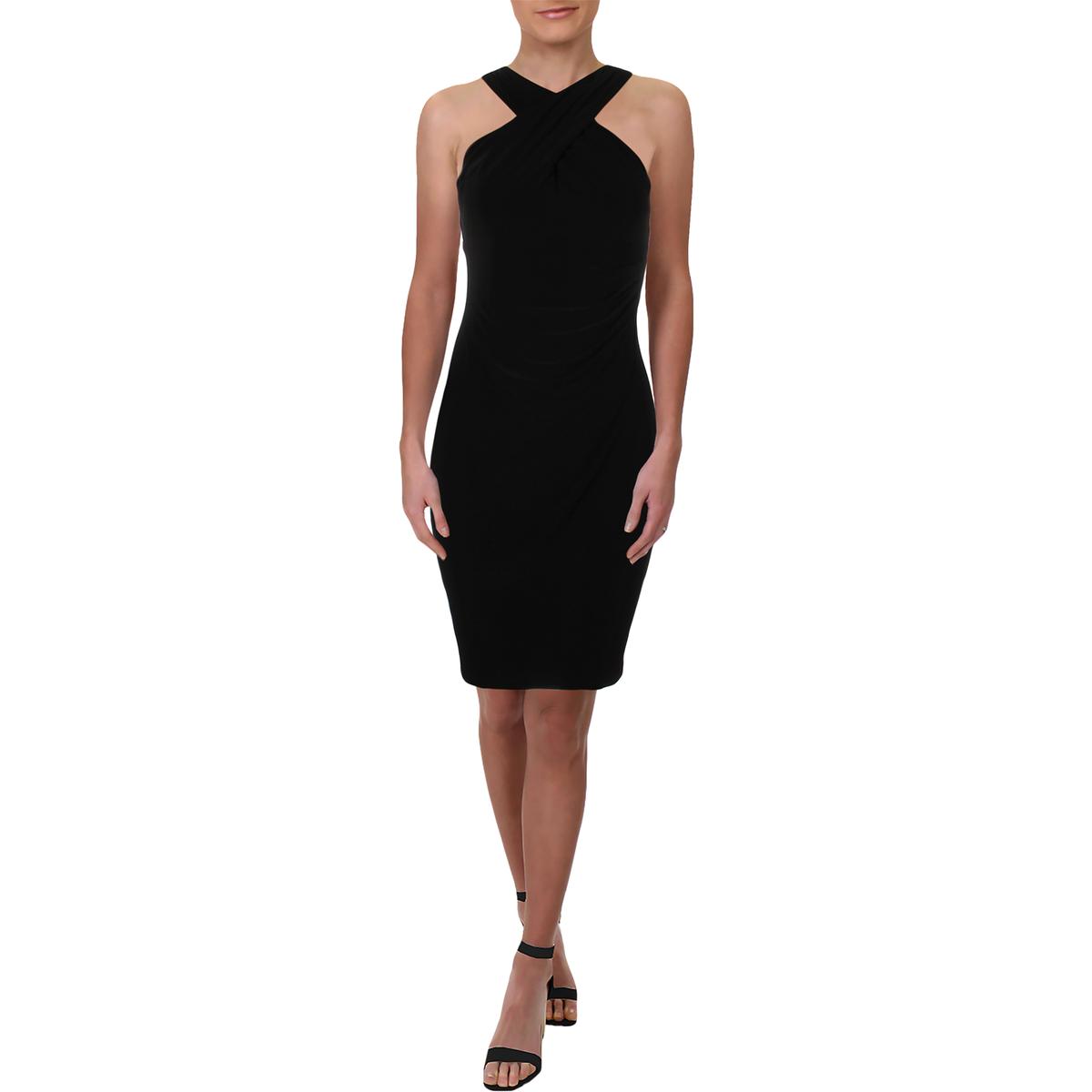 Lauren Ralph Lauren Womens Black Criss-Cross Sheath Midi Dress 6 BHFO ...