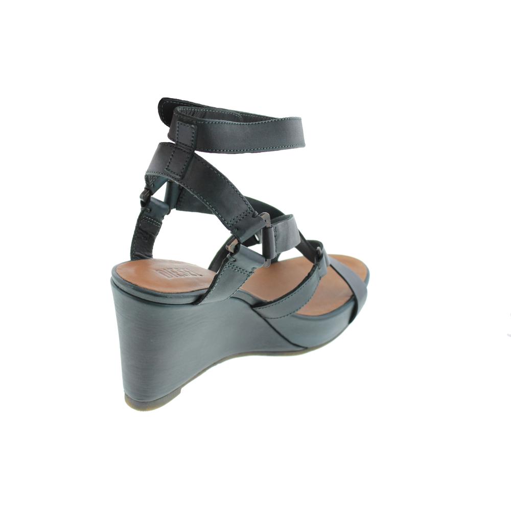 DIESEL Womens Deep Sea Channa Leather Platform Wedges Strappy Sandals ...
