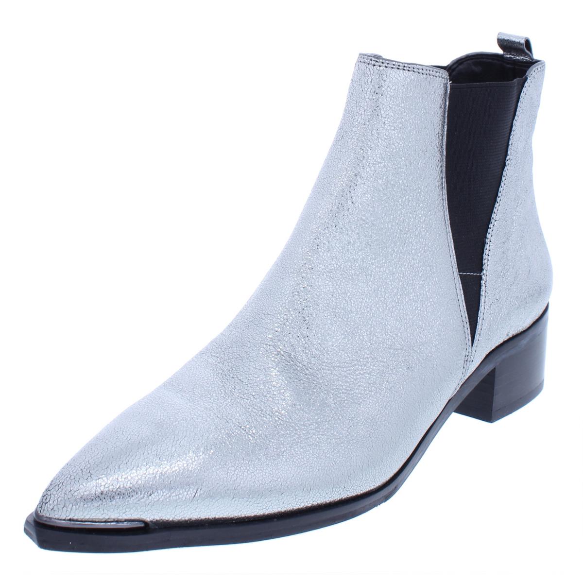 Marc Fisher Womens Yale Silver Chelsea Boots Shoes 7.5 Medium (B,M ...