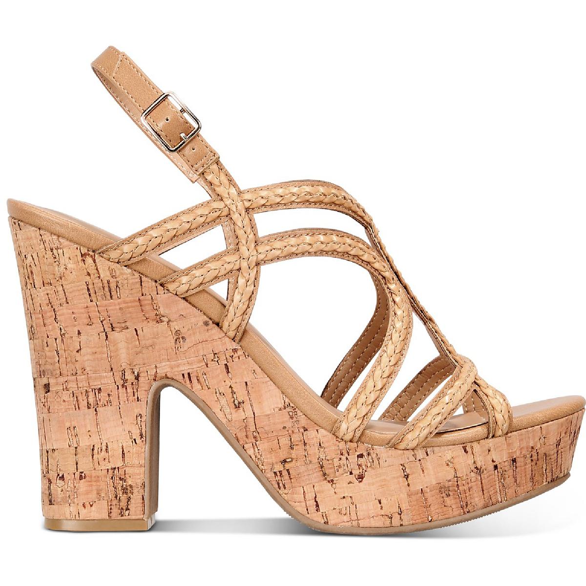 Sun + Stone Womens Nadiya Cork Pumps Slingback Platform Sandals Shoes BHFO  5299