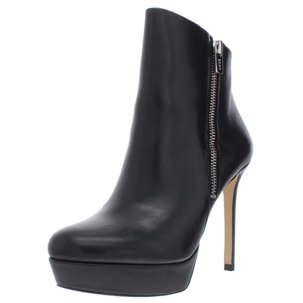 DKNY Womens Jami Black Leather Platform Boots Shoes 5 Medium (B,M) BHFO ...