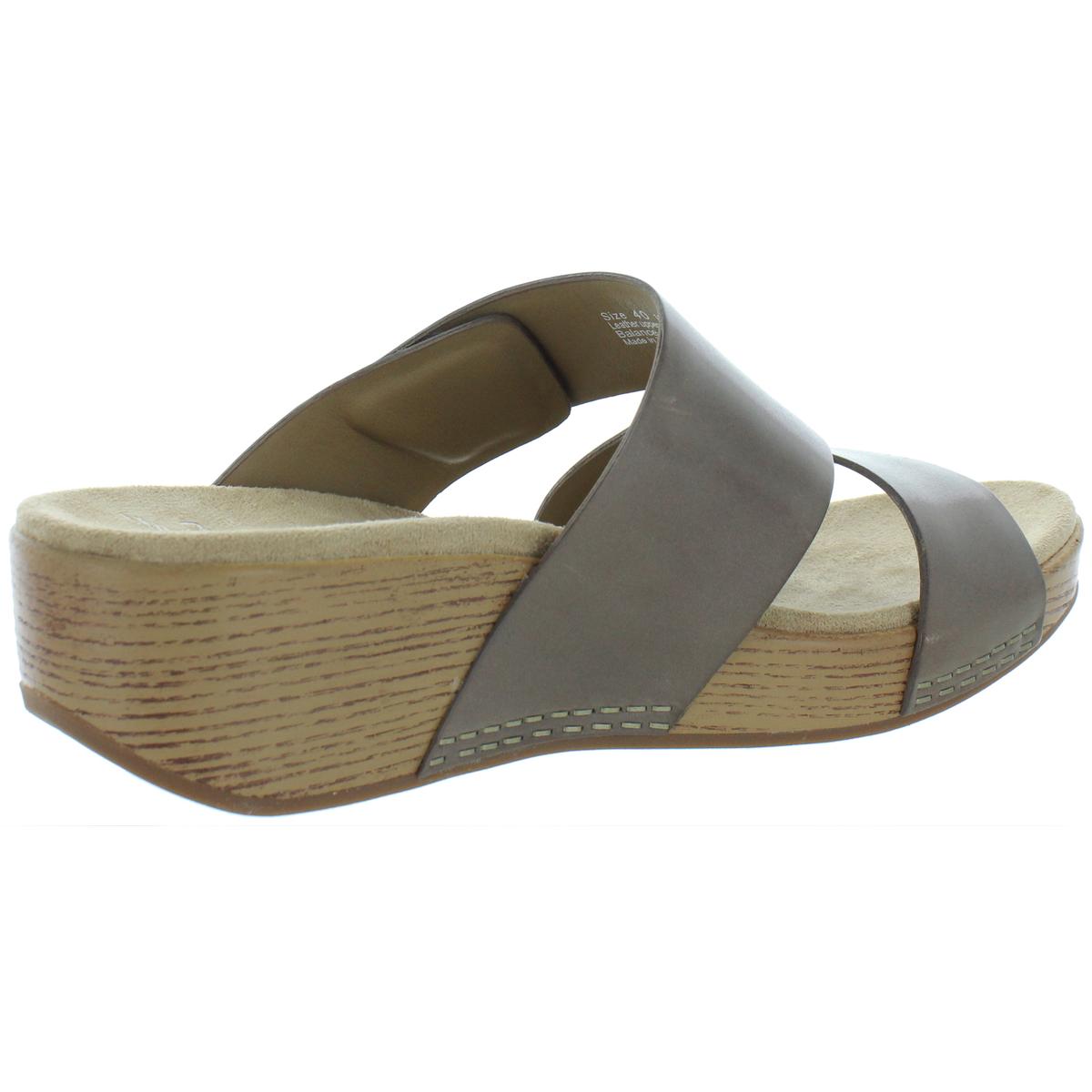 Dansko Womens Brown Leather Slip-On Wedge Sandals Shoes 40 Medium(B,M ...