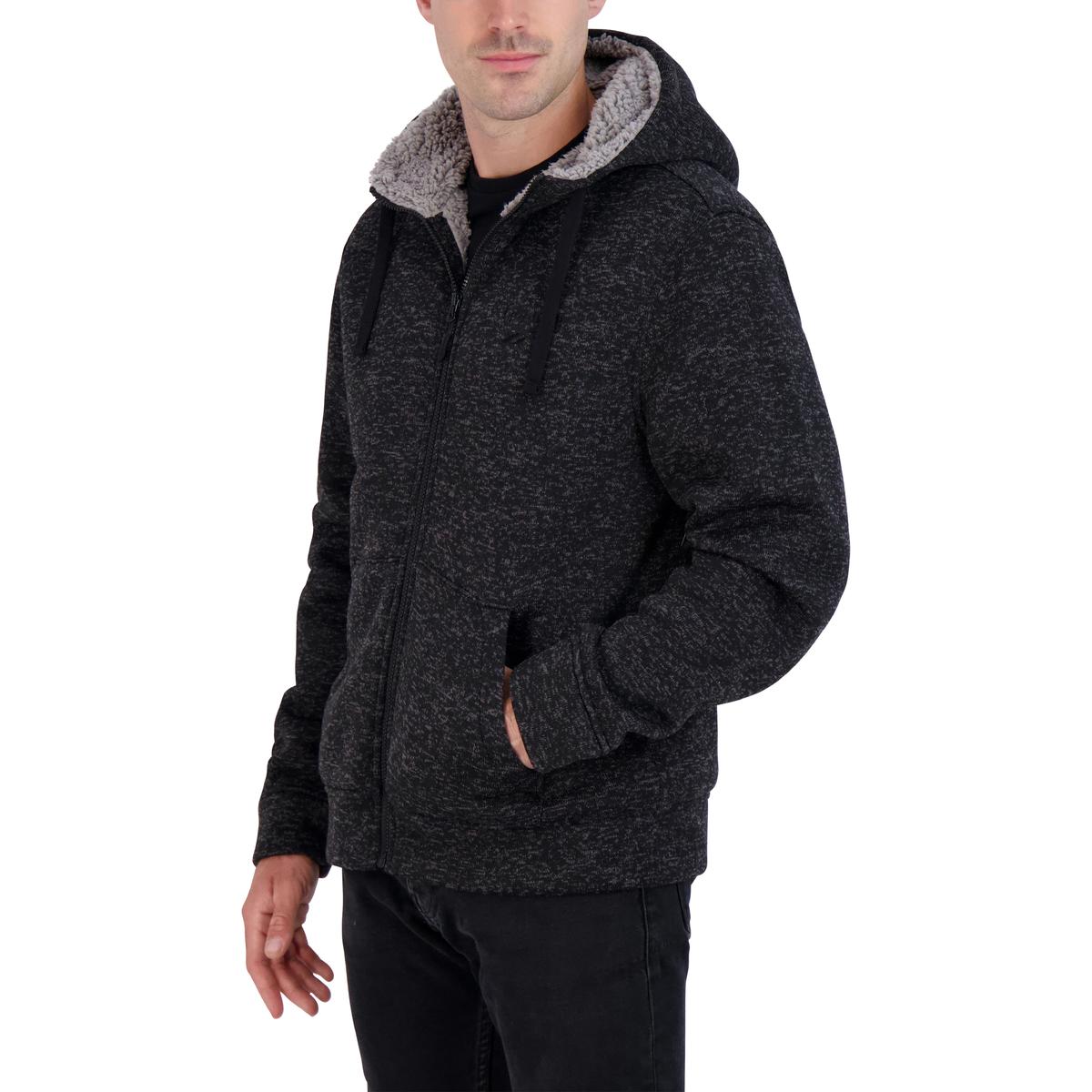 Reebok Mens Black Marled Casual Hoodie Athletic Jacket Outerwear XL BHFO 2195