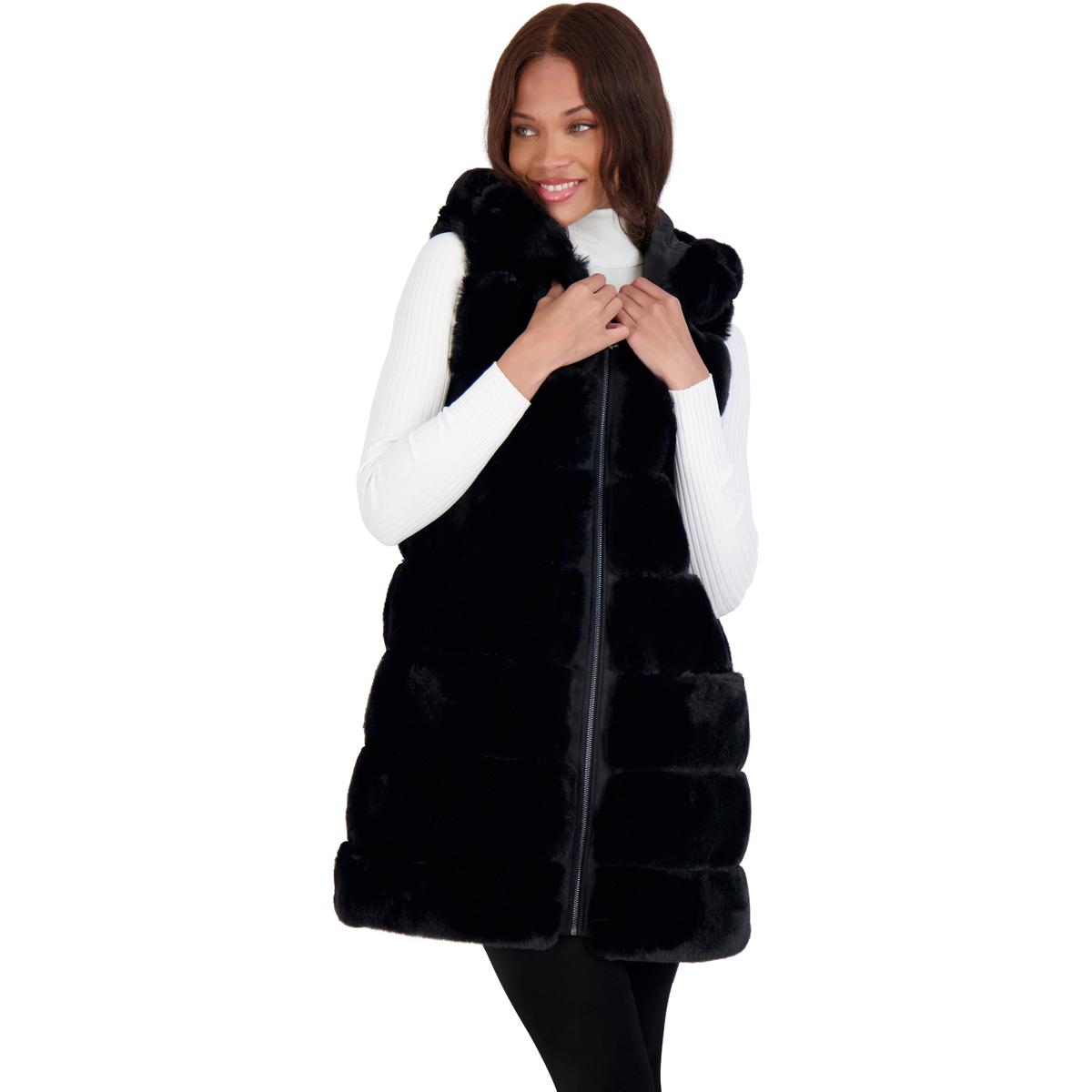 Via spiga faux fur hooded vest new arrivals