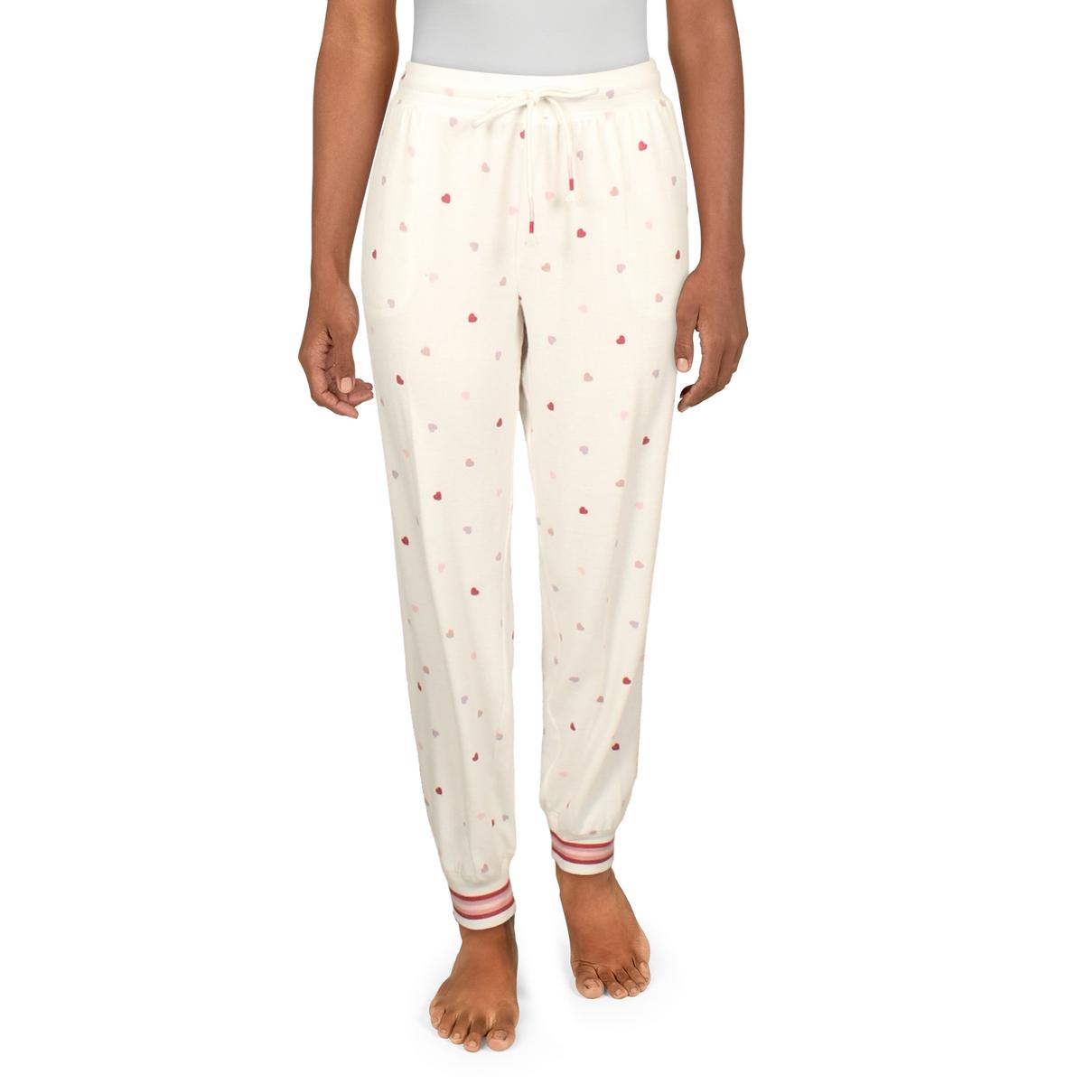 P.J. Salvage Womens Feel Loved Ivory Heart Print Jogger Sleep Pant XL BHFO  8365