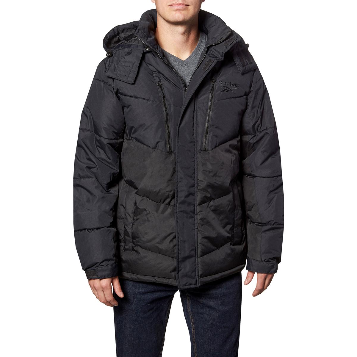Reebok Heavyweight Puffer Coat for Men- Insulated Hooded Winter Bubble ...