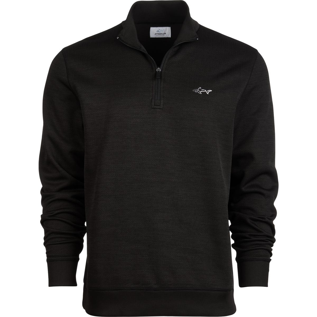 Greg Norman Mens Black Herringbone 1/4 Zip Up 1/4 Zip Pullover Top S BHFO 5238 | eBay