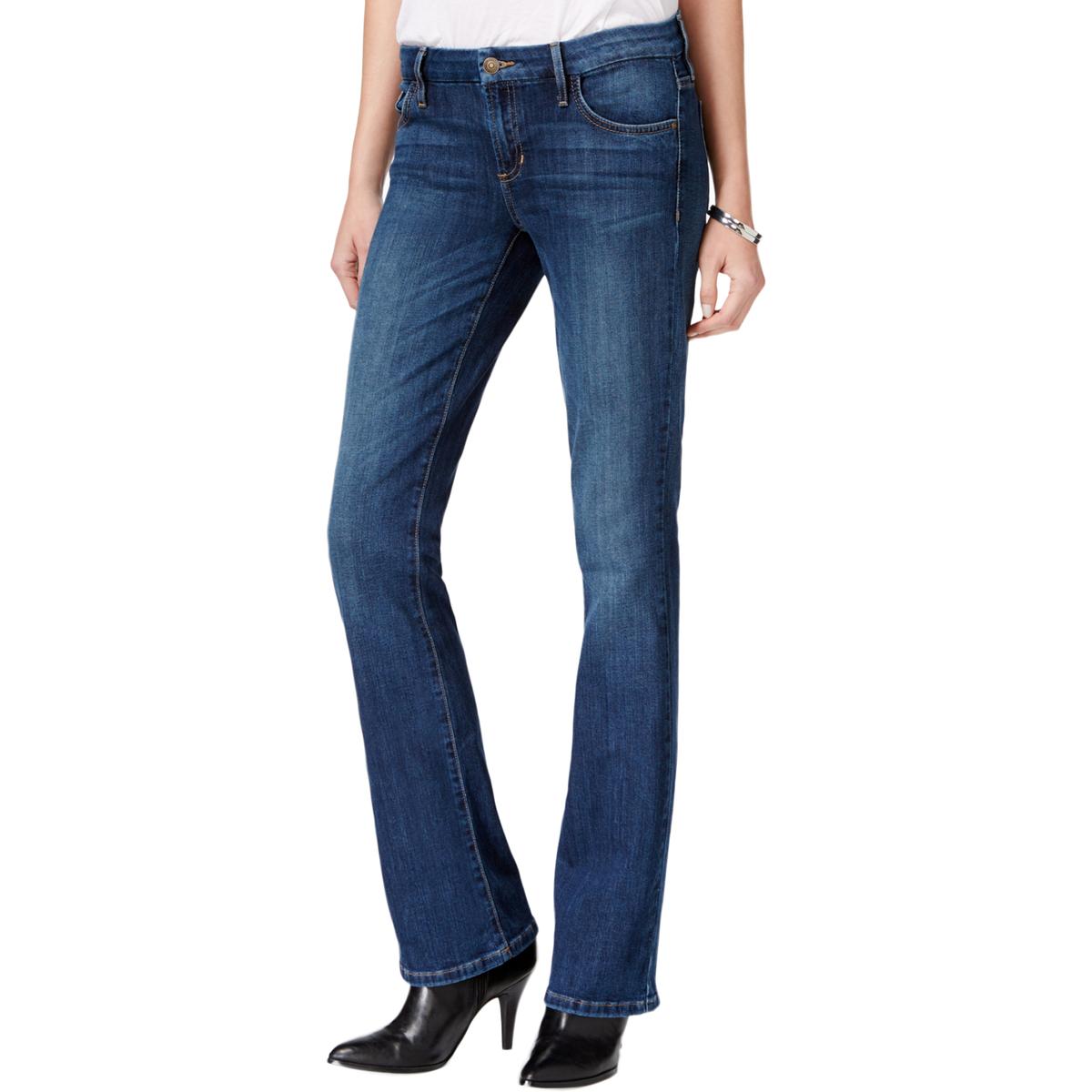 Guess Womens Navy Denim Mid-Rise Slim Fit Bootcut Jeans 24 Short BHFO ...