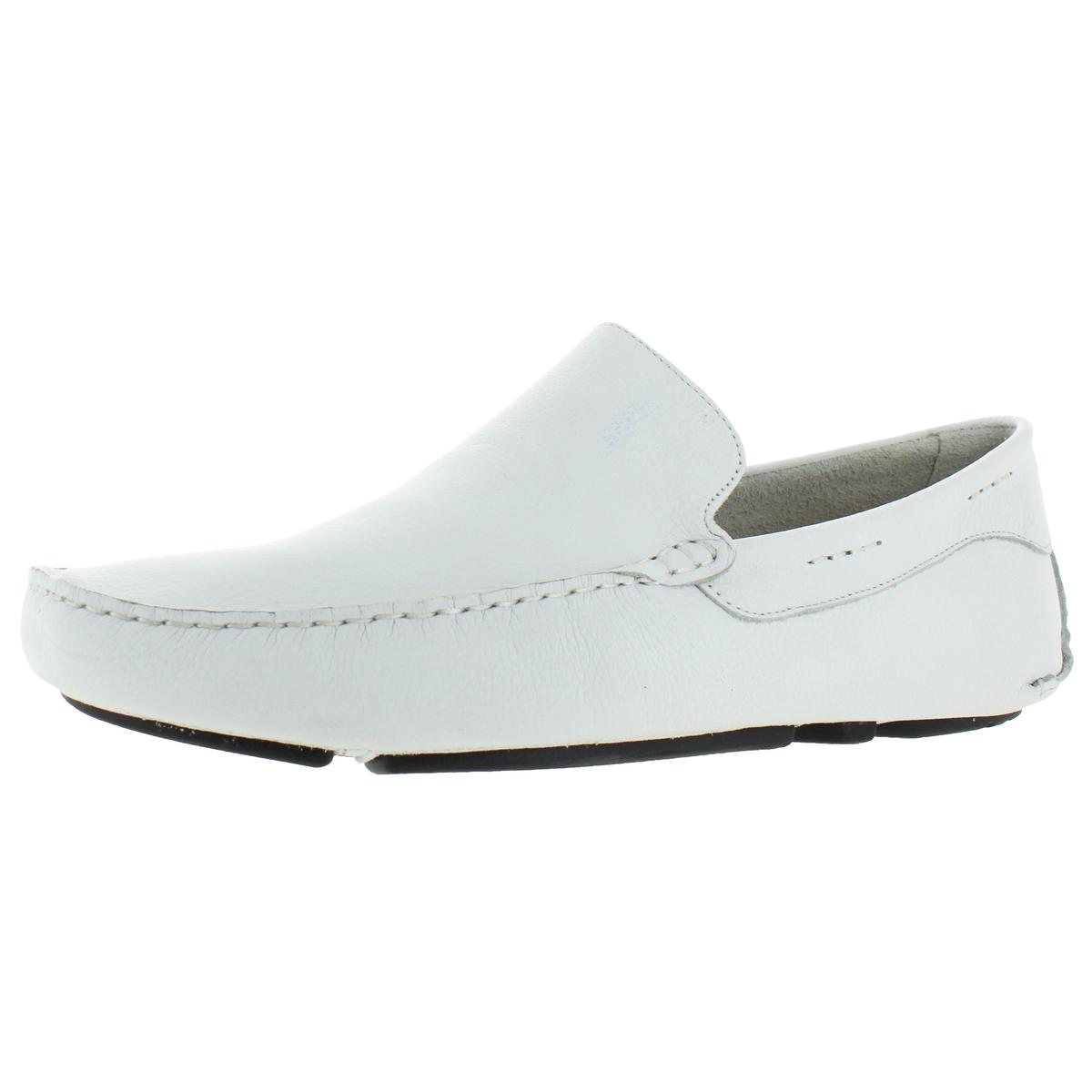 Giorgio Brutini Mens Trayger White Leather Loafers Shoes 12 Medium (D ...