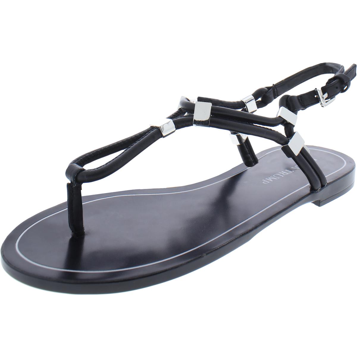 Ivanka Trump Womens Ashanti Black Flat Sandals Shoes 6 Medium (B,M ...