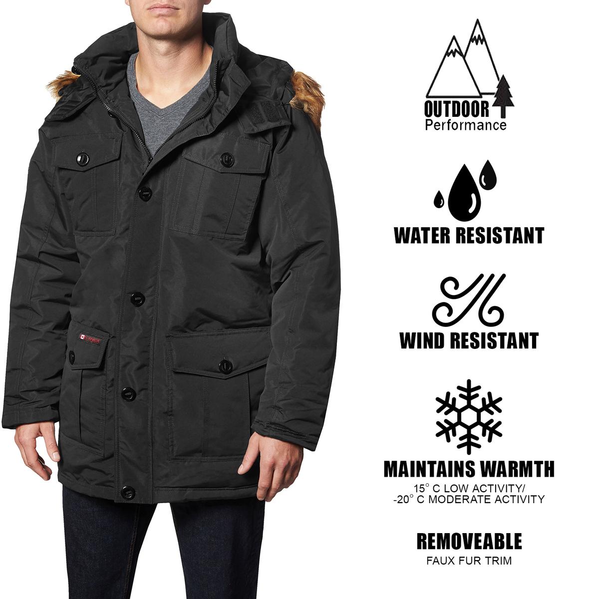 canada weather gear men's 4 pocket hooded parka