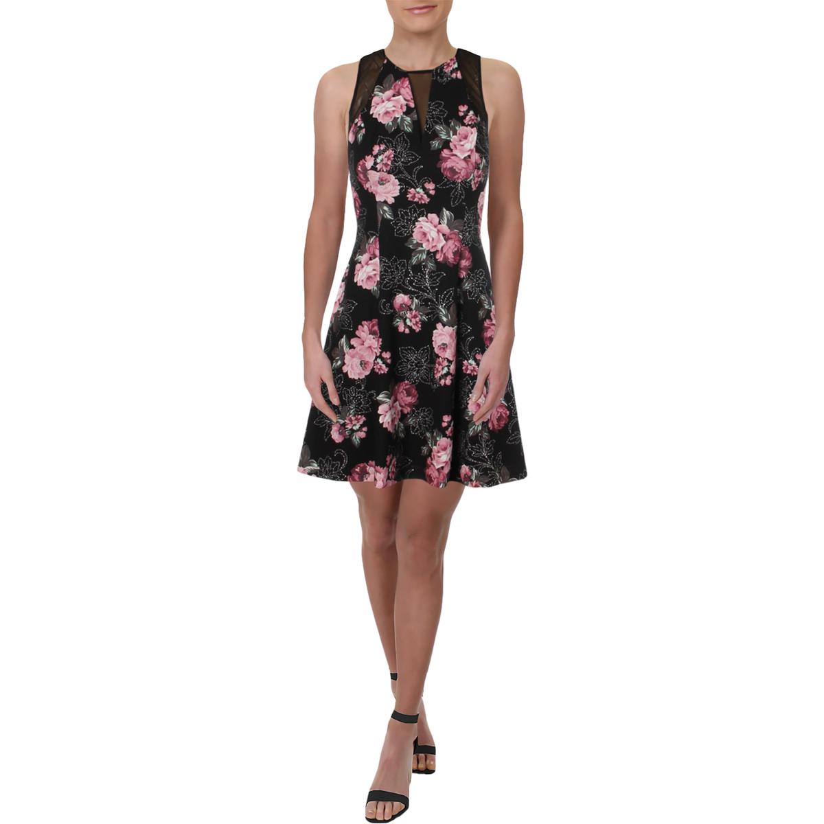 Guess Womens Black Party Fit & Flare Floral Cocktail Dress 14 BHFO 6675 ...