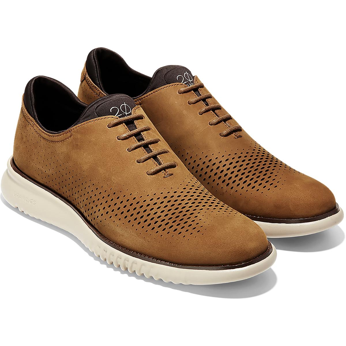 Cole Haan Mens 2.ZeroGrand Tan Nubuck Oxfords Shoes 11 Wide (E) BHFO ...