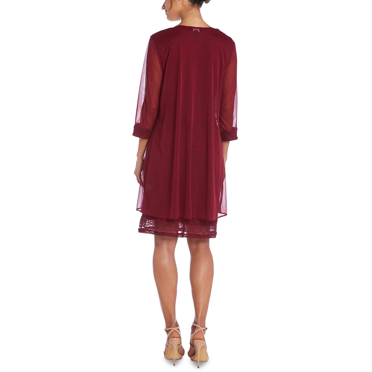 R&M Richards Womens Lace Jacket Formal Two Piece Dress BHFO 1305