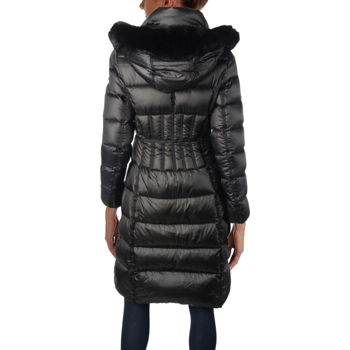 BCBG Max Azria Womens Black Winter Puffer Long Parka Coat Outerwear S ...