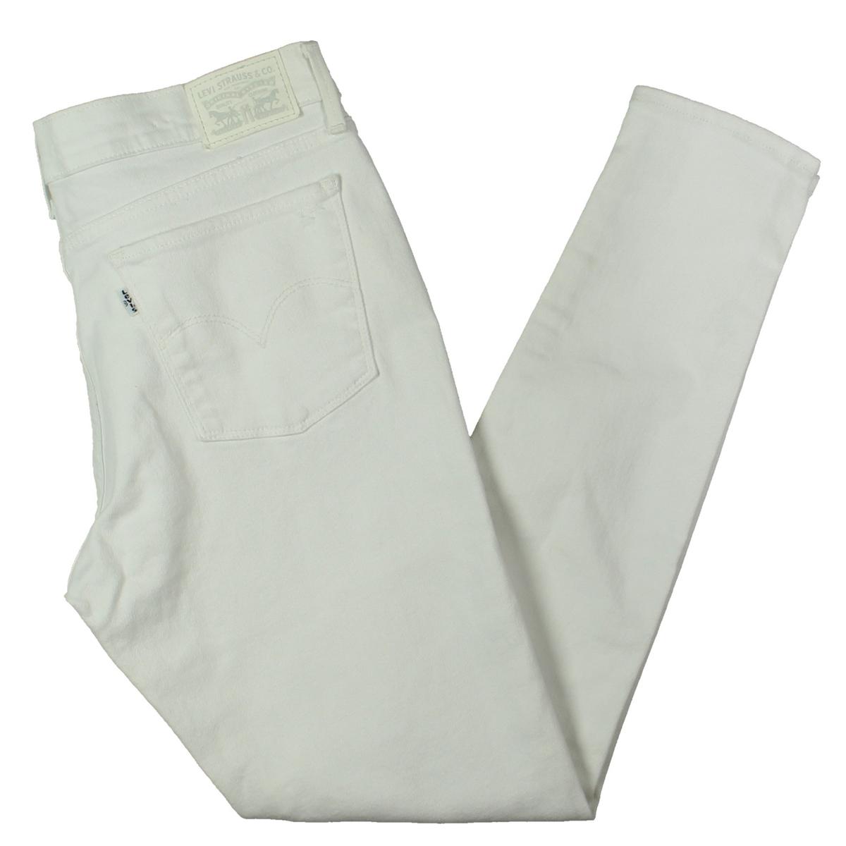 Levi's Womens White Denim Distressed Mid-Rise Skinny Jeans 18 31/30 ...