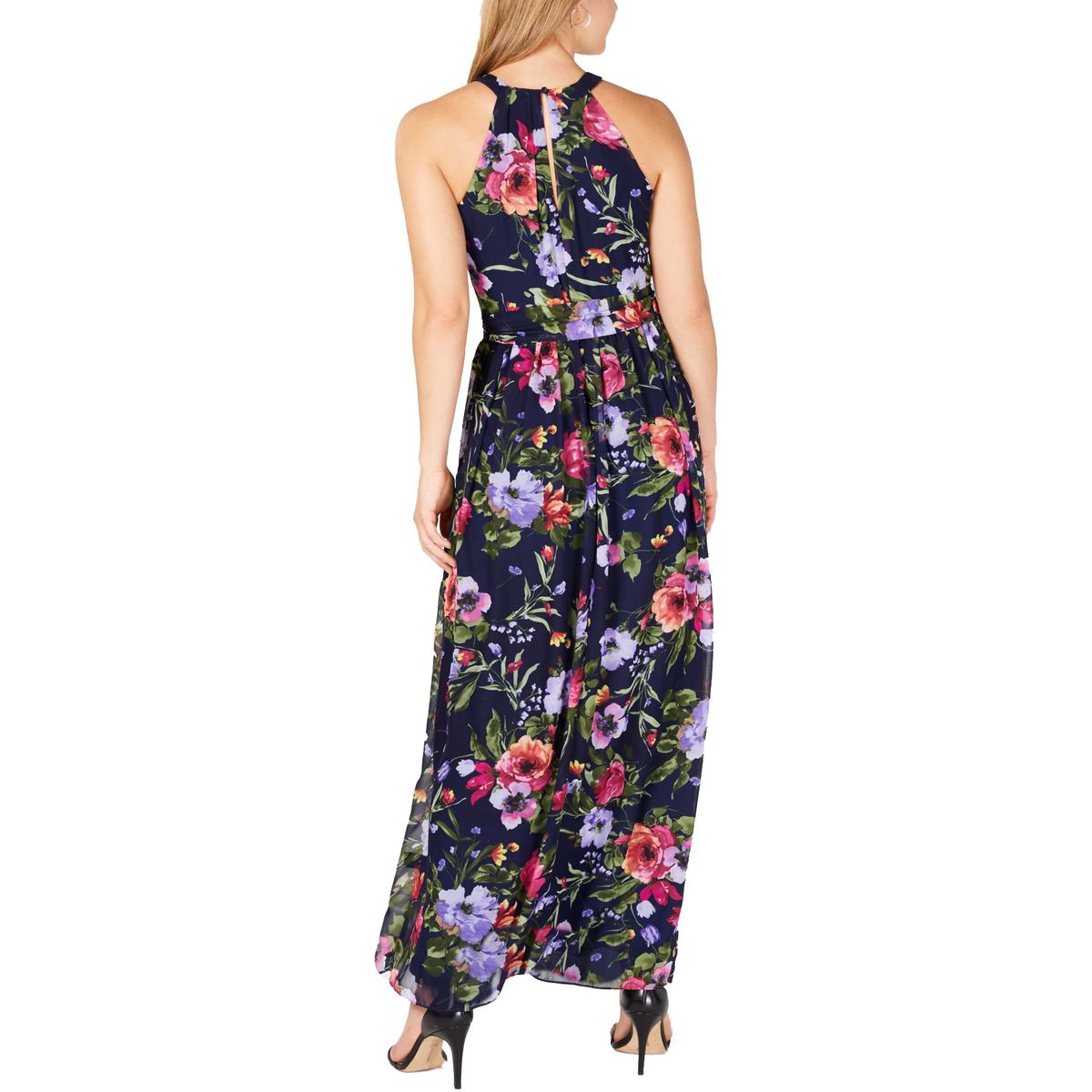 Jessica Howard Womens Navy Daytime Sleeveless Floral Maxi Dress 12 BHFO ...