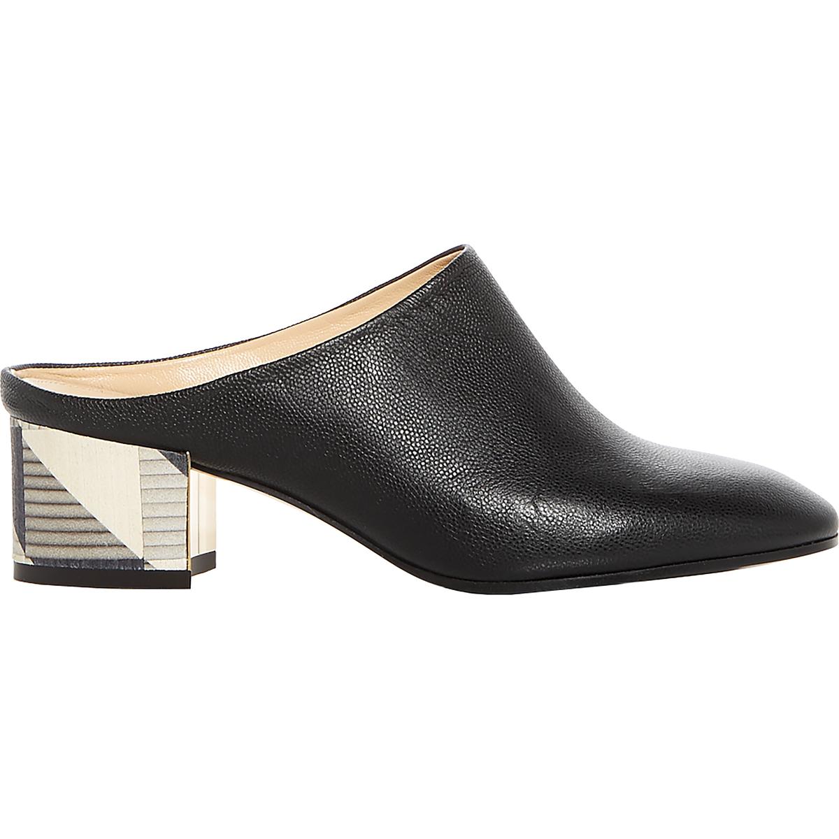 Marion Parke Womens Gibson Black Leather Mules Shoes 37.5