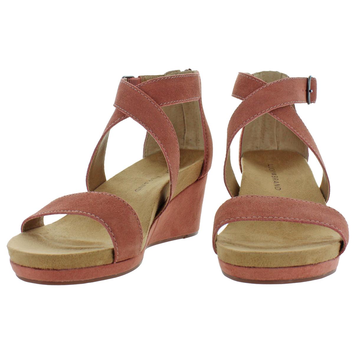 Lucky Brand Women's Kenadee Suede Criss-Cross Strap Wedge Sandal | eBay
