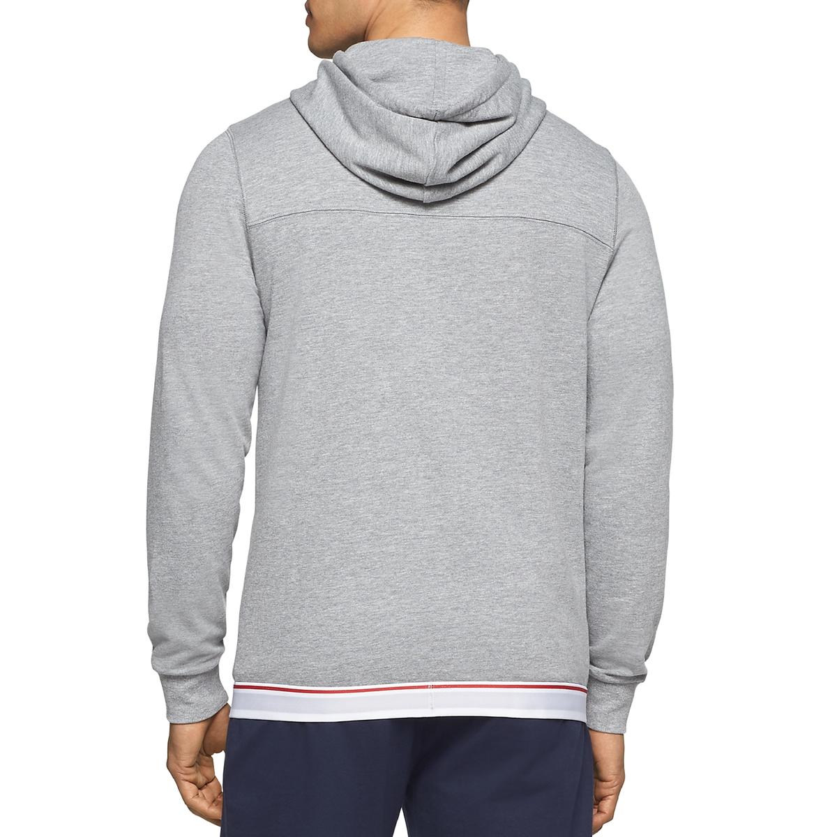 Tommy Hilfiger Mens Gray Striped- Trim Casual Hooded Sweatshirt Top XL ...