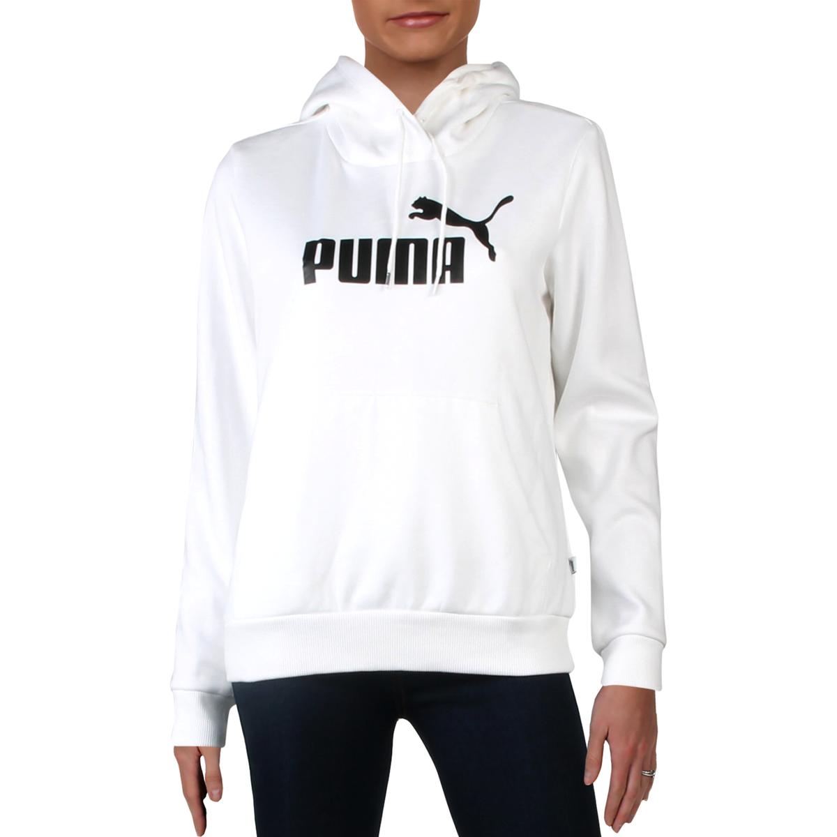 Puma Womens White Sweatshirt Fitness Running Hoodie Athletic L BHFO ...