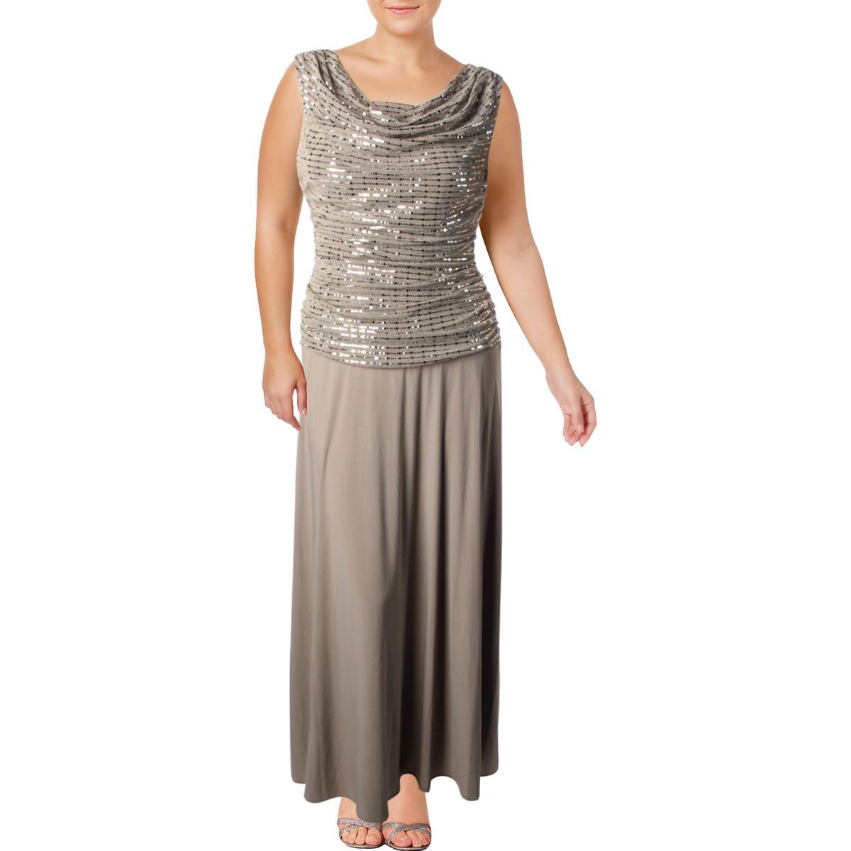 r-m-richards-womens-beige-metallic-sequined-formal-dress-gown-plus-16w-bhfo-9265-ebay